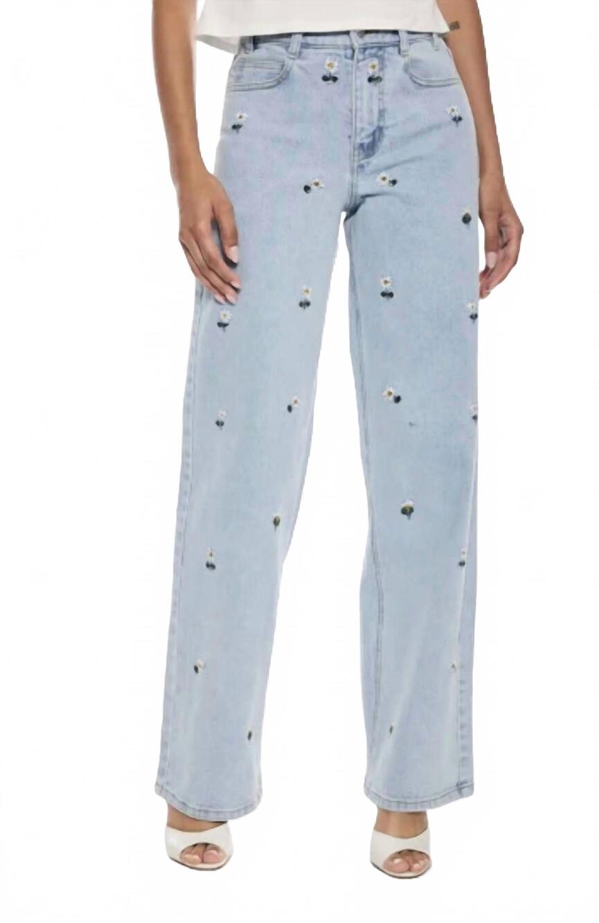 NEW GENERATION LOVE staria daisy jeans in light blue